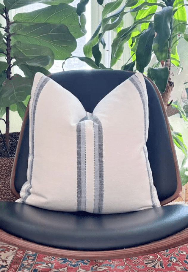 Stripe Printed Fabric Throw Pillow