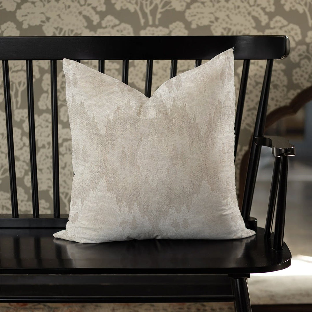 Throw Pillow - Wicker Off White - Ikat Linen