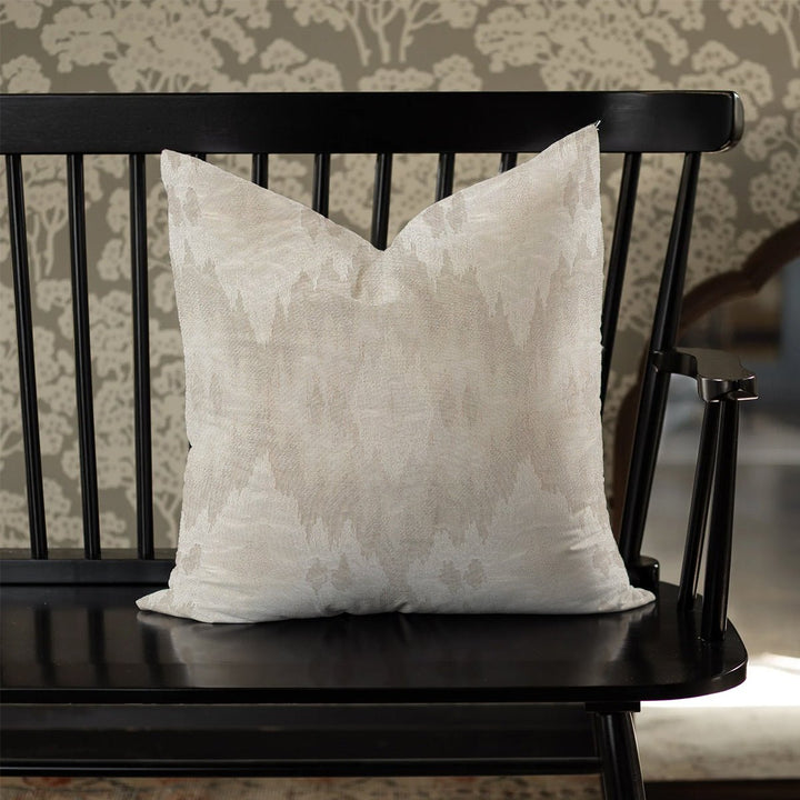 Throw Pillow - Wicker Off White - Ikat Linen