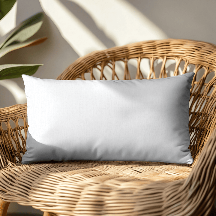 White Solid Woven Lumbar Pillow