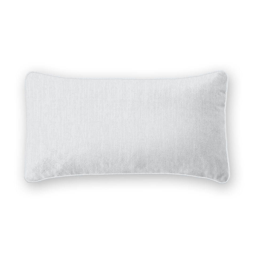 White Solid Woven Lumbar Pillow