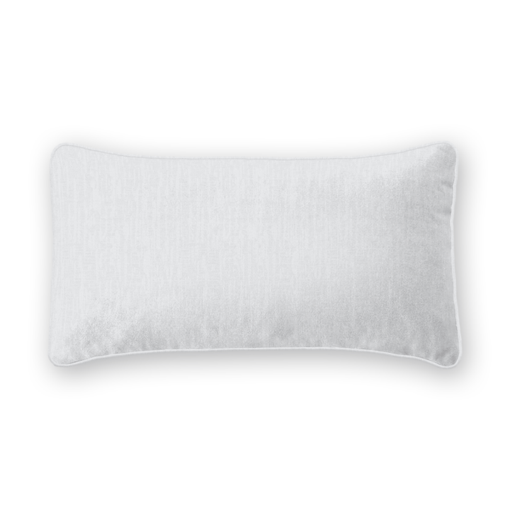 White Solid Woven Lumbar Pillow