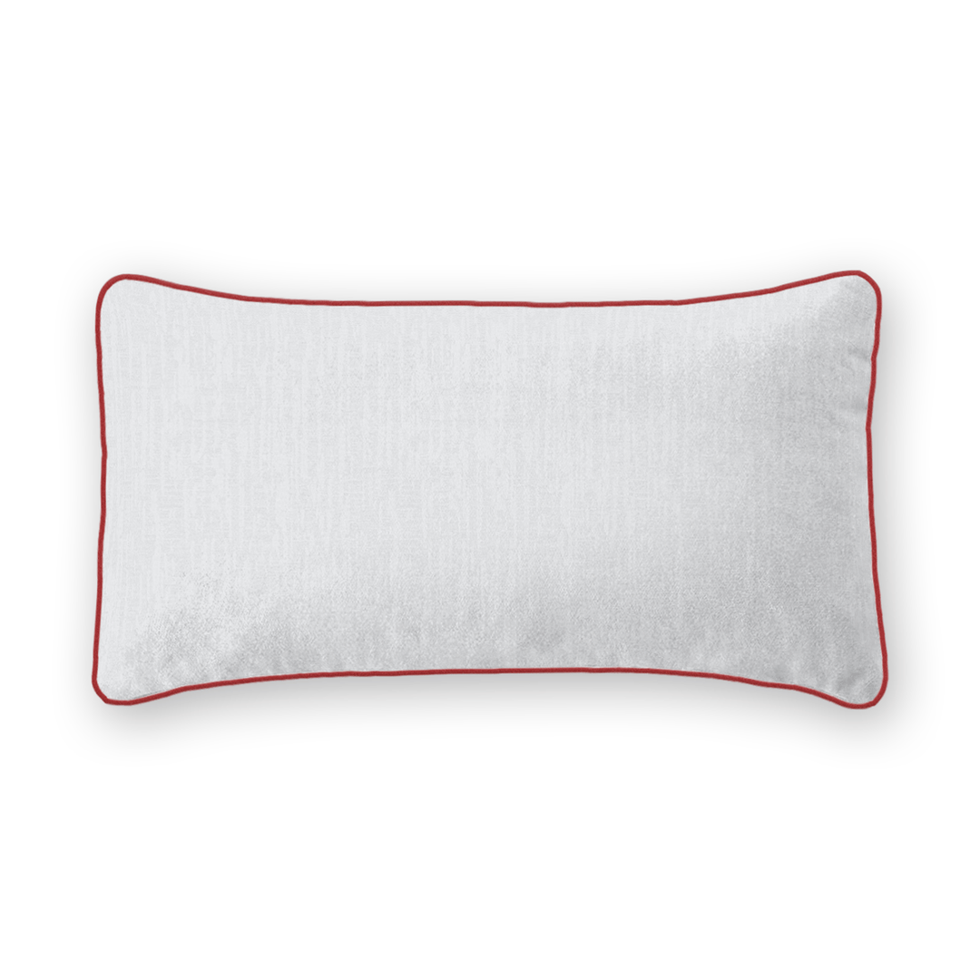 White Solid Woven Lumbar Pillow