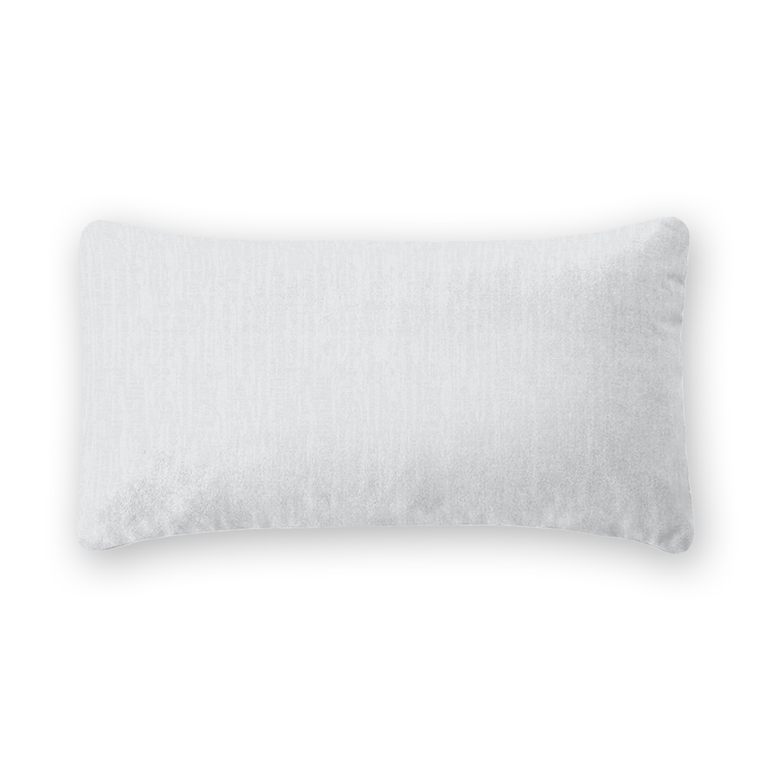 White Solid Woven Lumbar Pillow