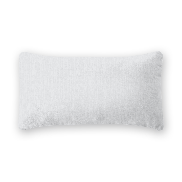 White Solid Woven Lumbar Pillow