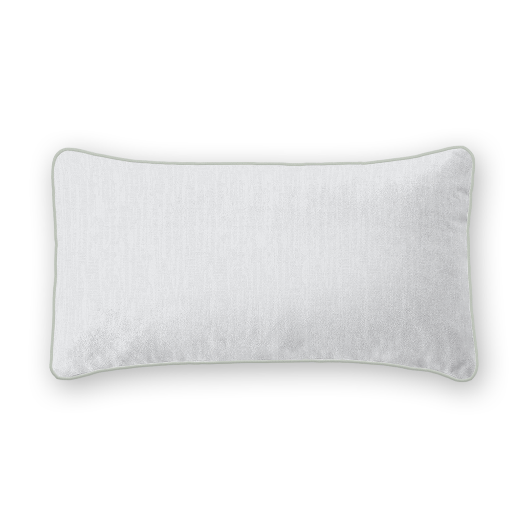 White Solid Woven Lumbar Pillow