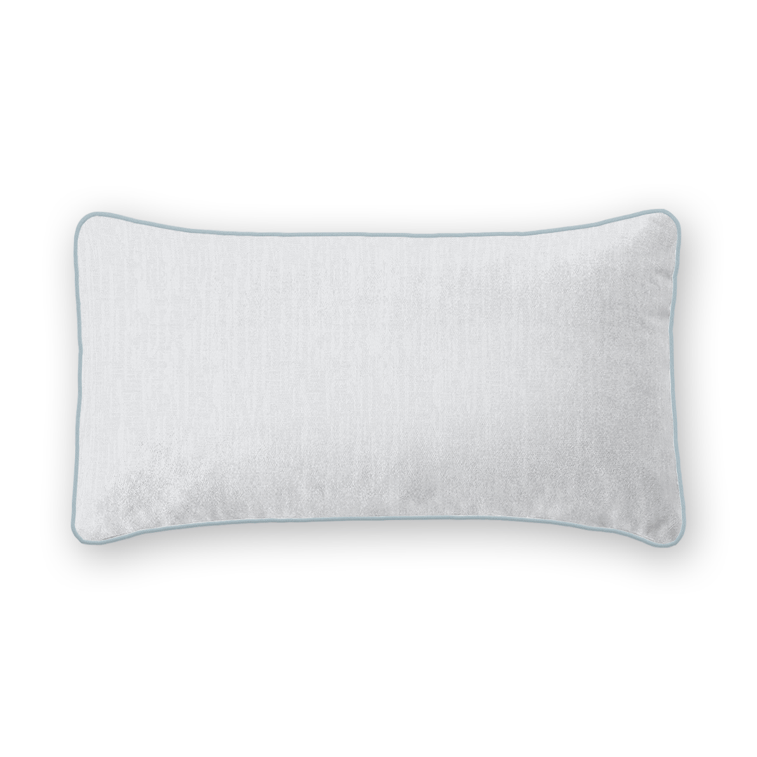 White Solid Woven Lumbar Pillow