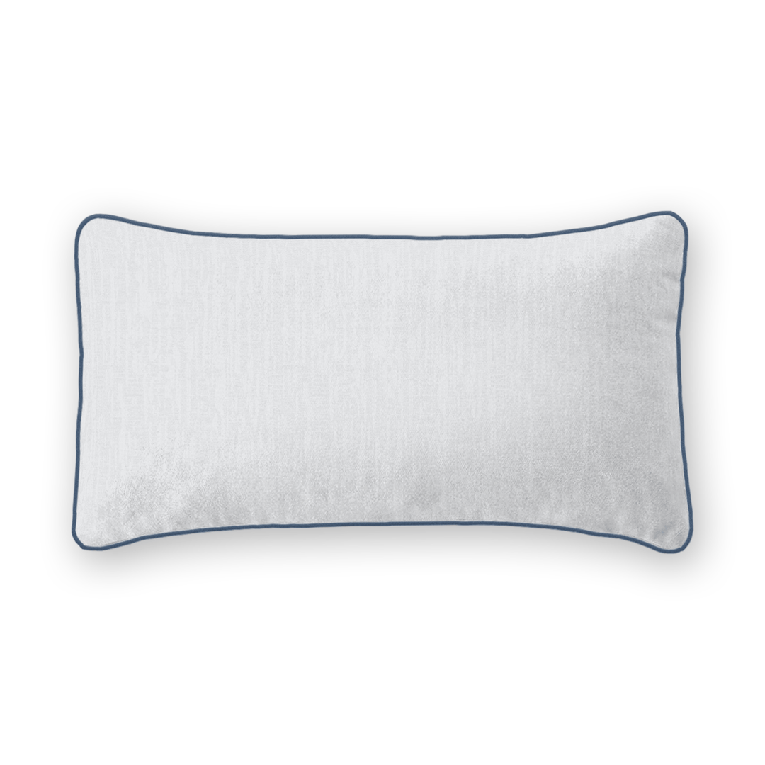 White Solid Woven Lumbar Pillow