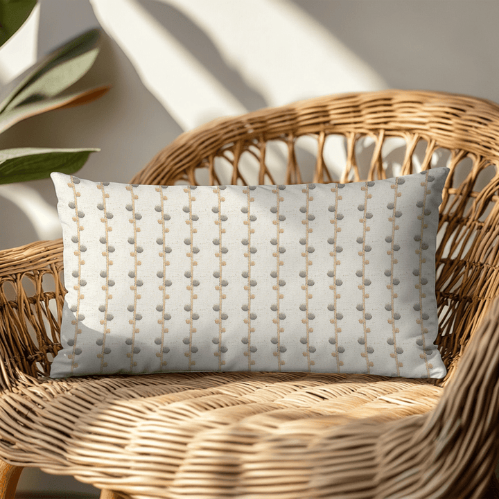 Woven Pattern Linen Lumbar Pillow